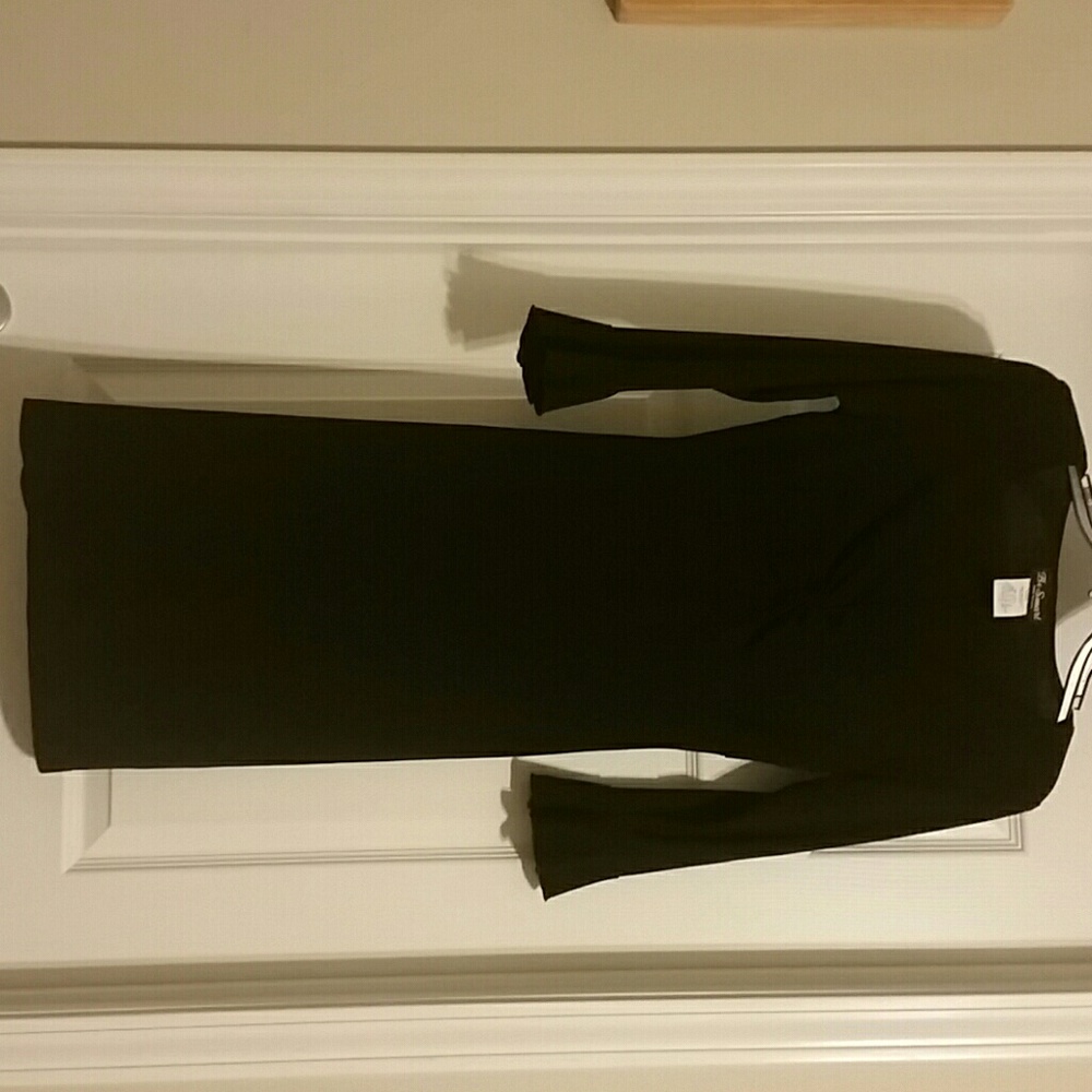 Black fitted dress with twist top